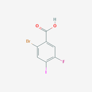 molecular formula C7H3BrFIO2 B15204192 2-Bromo-5-fluoro-4-iodobenzoic acid 