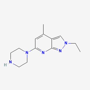 molecular formula C13H19N5 B15204222 2-ethyl-4-methyl-6-(piperazin-1-yl)-2H-pyrazolo[3,4-b]pyridine 