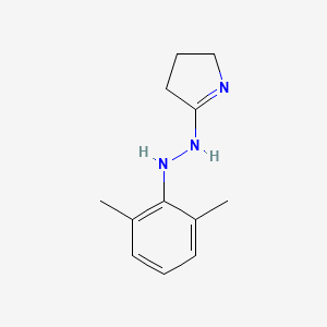 molecular formula C12H17N3 B15204228 5-(2-(2,6-Dimethylphenyl)hydrazinyl)-3,4-dihydro-2H-pyrrole 