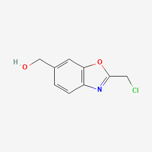 molecular formula C9H8ClNO2 B15204244 2-(Chloromethyl)benzo[d]oxazole-6-methanol 