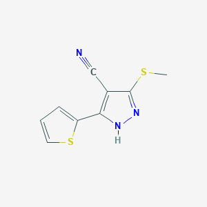 5-(Methylthio)-3-(thiophen-2-yl)-1H-pyrazole-4-carbonitrile