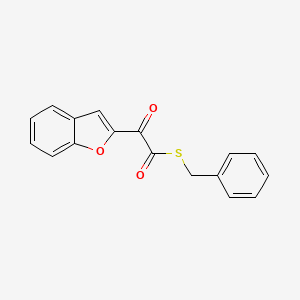 2-Benzofuranethanethioic acid, alpha-oxo-, S-(phenylmethyl) ester