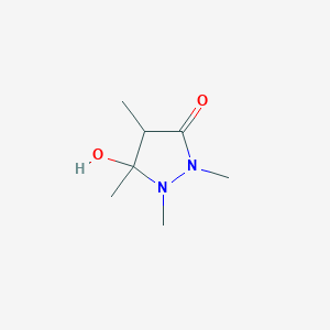 molecular formula C7H14N2O2 B15204320 5-Hydroxy-1,2,4,5-tetramethylpyrazolidin-3-one 