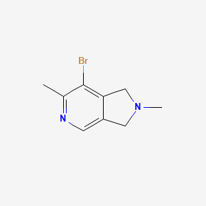 molecular formula C9H11BrN2 B15204324 7-Bromo-2,6-dimethyl-2,3-dihydro-1H-pyrrolo[3,4-c]pyridine 