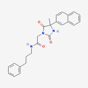 2-(4-Methyl-4-(naphthalen-2-yl)-2,5-dioxoimidazolidin-1-yl)-N-(3-phenylpropyl)acetamide