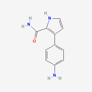 molecular formula C11H11N3O B15204379 3-(4-aminophenyl)-1H-pyrrole-2-carboxamide 