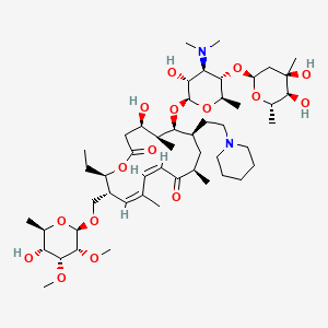 (4R,5S,6S,7R,9R,11Z,13Z,15R,16R)-6-[(2R,3R,4R,5S,6R)-5-[(2S,4R,5S,6S)-4,5-dihydroxy-4,6-dimethyloxan-2-yl]oxy-4-(dimethylamino)-3-hydroxy-6-methyloxan-2-yl]oxy-16-ethyl-4-hydroxy-15-[[(2R,3R,4R,5R,6R)-5-hydroxy-3,4-dimethoxy-6-methyloxan-2-yl]oxymethyl]-5,9,13-trimethyl-7-(2-piperidin-1-ylethyl)-1-oxacyclohexadeca-11,13-diene-2,10-dione