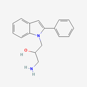 molecular formula C17H18N2O B15204491 1-Amino-3-(2-phenyl-indol-1-yl)-propan-2-ol 