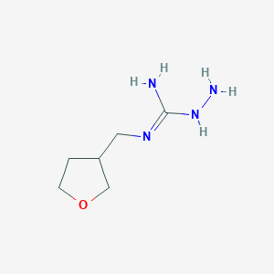 molecular formula C6H14N4O B15204502 N-((Tetrahydrofuran-3-yl)methyl)hydrazinecarboximidamide 