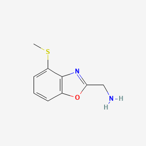 molecular formula C9H10N2OS B15204545 2-(Aminomethyl)-4-(methylthio)benzo[d]oxazole 