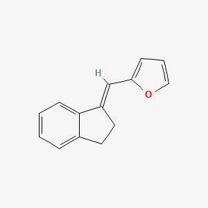 molecular formula C14H12O B15204548 (E)-2-((2,3-Dihydro-1H-inden-1-ylidene)methyl)furan 