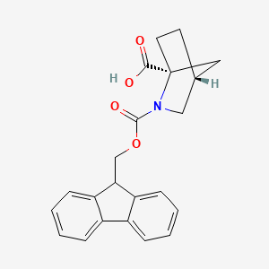 molecular formula C22H21NO4 B15204602 (1S,4R)-2-(((9H-Fluoren-9-yl)methoxy)carbonyl)-2-azabicyclo[2.2.1]heptane-1-carboxylic acid 