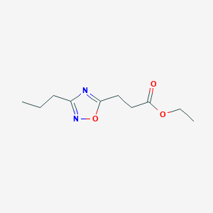 molecular formula C10H16N2O3 B1520462 Ethyl 3-(3-propyl-1,2,4-oxadiazol-5-yl)propanoate CAS No. 1235439-05-0