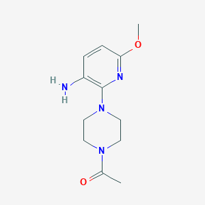 molecular formula C12H18N4O2 B1520465 1-[4-(3-氨基-6-甲氧基吡啶-2-基)哌嗪-1-基]乙酮 CAS No. 1240528-33-9
