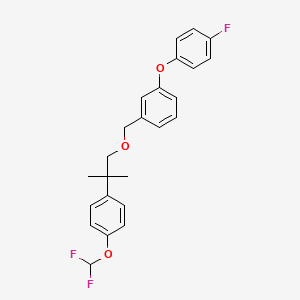 molecular formula C24H23F3O3 B15204679 Benzene, 1-((2-(4-(difluoromethoxy)phenyl)-2-methylpropoxy)methyl)-3-(4-fluorophenoxy)- CAS No. 80843-63-6