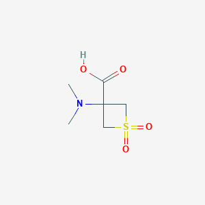 molecular formula C6H11NO4S B15204692 3-(Dimethylamino)-1,1-dioxo-thietane-3-carboxylic acid 