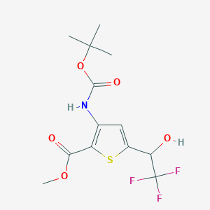 Methyl 3-((tert-butoxycarbonyl)amino)-5-(2,2,2-trifluoro-1-hydroxyethyl)thiophene-2-carboxylate