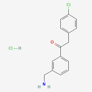 molecular formula C15H15Cl2NO B15204720 1-(3-Aminomethyl-phenyl)-2-(4-chloro-phenyl)-ethanone hydrochloride CAS No. 1187928-97-7