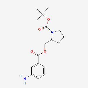 molecular formula C17H24N2O4 B1520473 叔丁基 2-[(3-氨基苯甲酰氧基)甲基]吡咯烷-1-甲酸酯 CAS No. 1235440-57-9