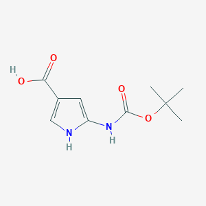 molecular formula C10H14N2O4 B15204754 5-((tert-butoxycarbonyl)amino)-1H-pyrrole-3-carboxylic acid CAS No. 903094-18-8