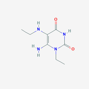 molecular formula C8H14N4O2 B1520476 6-氨基-1-乙基-5-(乙基氨基)-1,2,3,4-四氢嘧啶-2,4-二酮 CAS No. 1178125-24-0