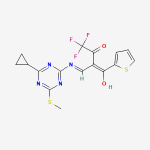 2-({[4-Cyclopropyl-6-(methylthio)-1,3,5-triazin-2-yl]amino}methylidene)-4,4,4-trifluoro-1-(2-thienyl)butane-1,3-dione