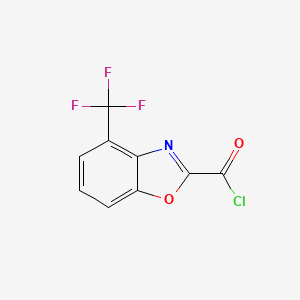 molecular formula C9H3ClF3NO2 B15204783 4-(Trifluoromethyl)benzo[d]oxazole-2-carbonyl chloride 