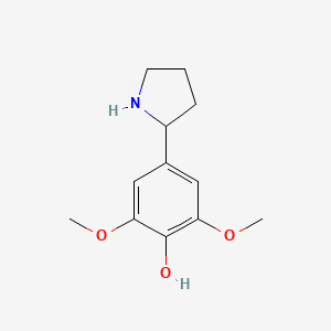 molecular formula C12H17NO3 B15204846 2,6-Dimethoxy-4-(pyrrolidin-2-yl)phenol 