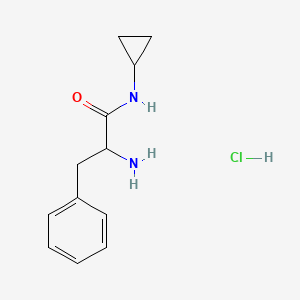 molecular formula C12H17ClN2O B1520485 2-amino-N-cyclopropyl-3-phenylpropanamide hydrochloride CAS No. 1251922-95-8