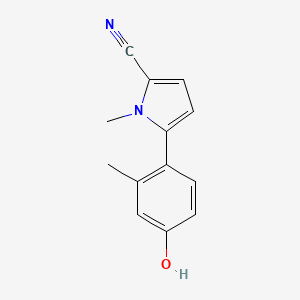 molecular formula C13H12N2O B15204873 5-(4-hydroxy-2-methylphenyl)-1-methyl-1H-pyrrole-2-carbonitrile 