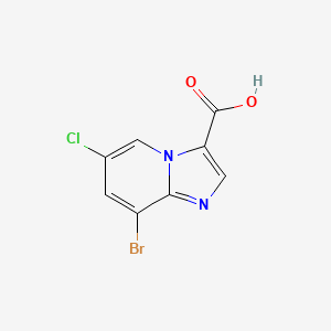 molecular formula C8H4BrClN2O2 B15204892 8-Bromo-6-chloroimidazo[1,2-a]pyridine-3-carboxylic acid 