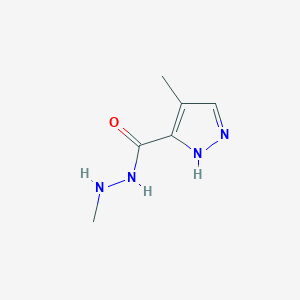 molecular formula C6H10N4O B15204910 N',4-Dimethyl-1H-pyrazole-3-carbohydrazide 