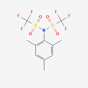 molecular formula C11H11F6NO4S2 B15204936 1,1,1-Trifluoro-N-mesityl-N-((trifluoromethyl)sulfonyl)methanesulfonamide 