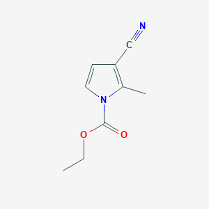 molecular formula C9H10N2O2 B15204939 Ethyl 3-cyano-2-methyl-1H-pyrrole-1-carboxylate 