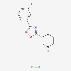 B1520496 3-[3-(3-Fluorophenyl)-1,2,4-oxadiazol-5-yl]piperidine hydrochloride CAS No. 1235441-45-8
