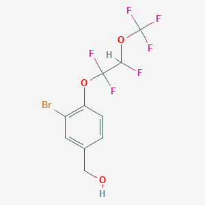 molecular formula C10H7BrF6O3 B15204967 3-Bromo-4-[1,1,2-trifluoro-2-(trifluoromethoxy)ethoxy]benzyl alcohol 