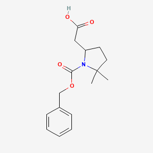 2-(1-((Benzyloxy)carbonyl)-5,5-dimethylpyrrolidin-2-yl)acetic acid