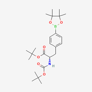 molecular formula C24H38BNO6 B15205026 (S)-tert-butyl 2-((tert-butoxycarbonyl)amino)-3-(4-(4,4,5,5-tetramethyl-1,3,2-dioxaborolan-2-yl)phenyl)propanoate 