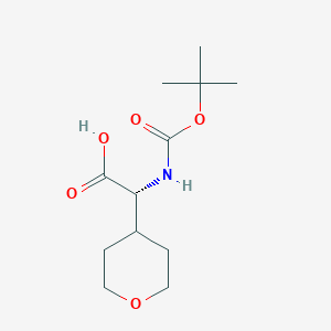 molecular formula C12H21NO5 B1520520 L-(R)-2-((叔丁氧羰基)氨基)-2-(四氢-2H-吡喃-4-基)乙酸 CAS No. 1251903-95-3