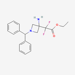 Ethyl 2-(3-amino-1-benzhydryl-azetidin-3-yl)-2,2-difluoro-acetate