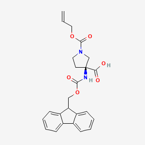 (S)-3-((((9H-fluoren-9-yl)methoxy)carbonyl)amino)-1-((allyloxy)carbonyl)pyrrolidine-3-carboxylic acid