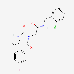 molecular formula C20H19ClFN3O3 B15205281 N-(2-Chlorobenzyl)-2-(4-ethyl-4-(4-fluorophenyl)-2,5-dioxoimidazolidin-1-yl)acetamide 