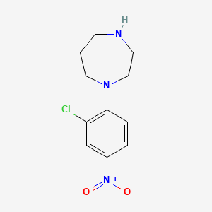 molecular formula C11H14ClN3O2 B15205298 1-(2-Chloro-4-nitrophenyl)-1,4-diazepane 