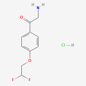 molecular formula C10H12ClF2NO2 B15205336 4-(2,2-Difluoroethoxy)phenacylamine hydrochloride 