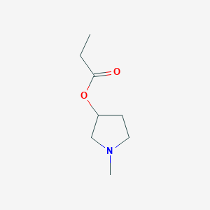 molecular formula C8H15NO2 B15205347 1-Methylpyrrolidin-3-yl propionate 