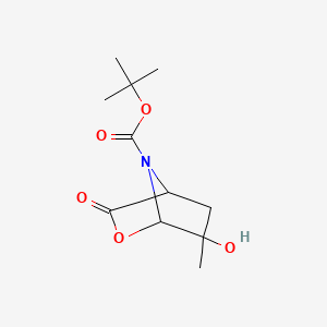 molecular formula C11H17NO5 B15205383 N-t-BOC-4-Hydroxy-4-methyl-L-pyrrolidine lactone 