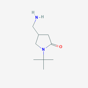 molecular formula C9H18N2O B1520542 4-(氨甲基)-1-(叔丁基)吡咯烷-2-酮 CAS No. 893750-62-4
