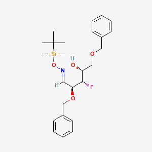 molecular formula C25H36FNO4Si B15205420 (2S,3S,4R,E)-2,5-Bis(benzyloxy)-3-fluoro-4-hydroxypentanal O-(tert-butyldimethylsilyl) oxime 