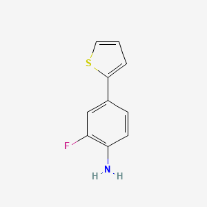 molecular formula C10H8FNS B15205428 2-Fluoro-4-(2-thienyl)aniline 