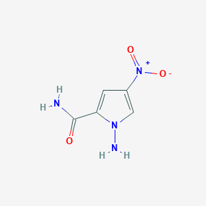 molecular formula C5H6N4O3 B15205455 1-amino-4-nitro-1H-pyrrole-2-carboxamide 